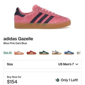 adidas Gazelle Pink with Dark Blue Stripes